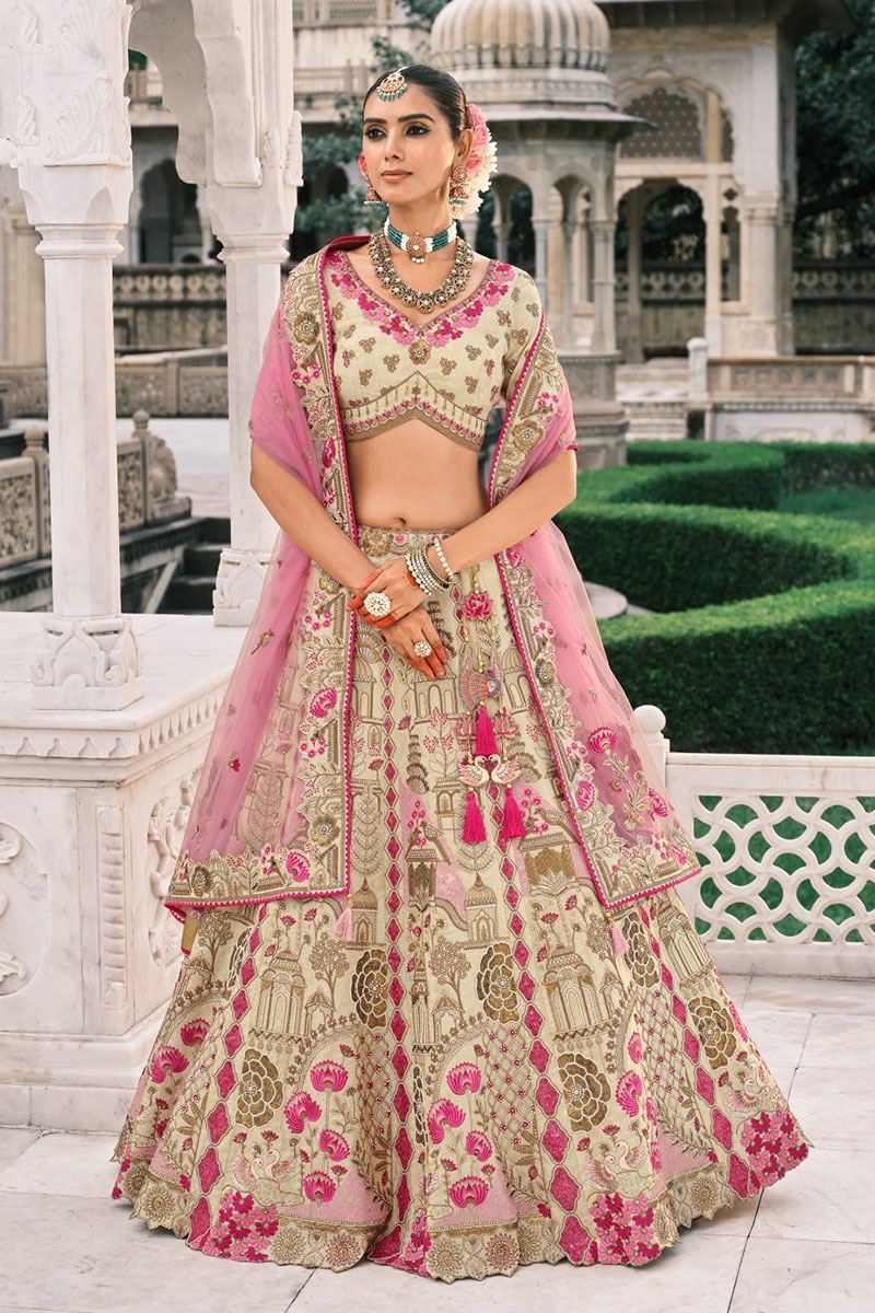 Exuberant Silk Designer Bridal Lehenga Choli for Wedding and Reception