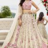 Breathtaking Tissue Designer Indo-Western Lehenga Choli for Engagement and Reception