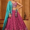 Aesthetic Silk Designer Indo-Western Lehenga Choli for Engagement and Reception
