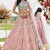 Ethnic Tissue Designer Indo-Western Lehenga Choli for Engagement and Reception