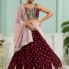 Appealing Organza Designer Indo-Western Lehenga Choli for Wedding and Reception