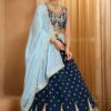 Flawless Organza Designer Indo-Western Lehenga Choli for Wedding and Reception