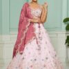 Spectacular Tissue Designer Indo-Western Lehenga Choli for Engagement and Reception