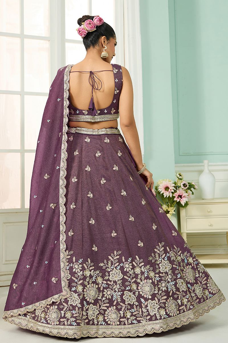 Fascinating Tissue Designer Indo-Western Lehenga Choli for Engagement and Reception