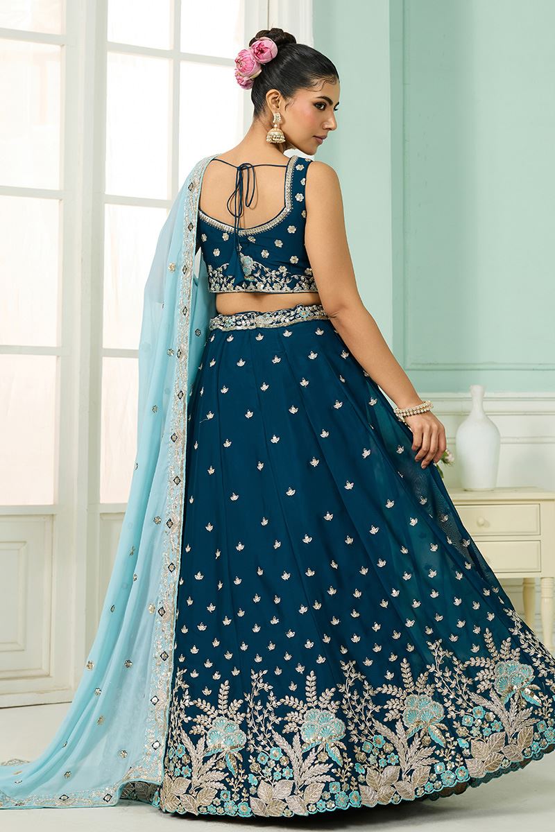 Impressive Georgette Designer Indo-Western Lehenga Choli for Wedding and Reception