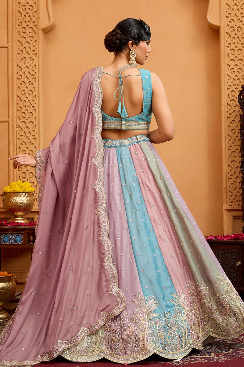 Magnificent Georgette Designer Indo-Western Lehenga Choli for Wedding and Reception