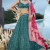 Mesmerizing Cosmos Silk Designer Indo-Western Lehenga Choli for Mehendi, Wedding, and Reception