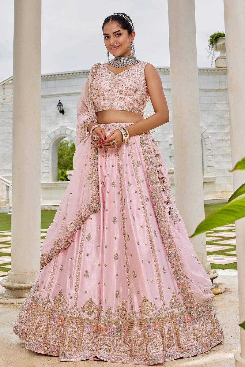 Striking Silk Designer Indo-Western Lehenga Choli for Engagement and Reception