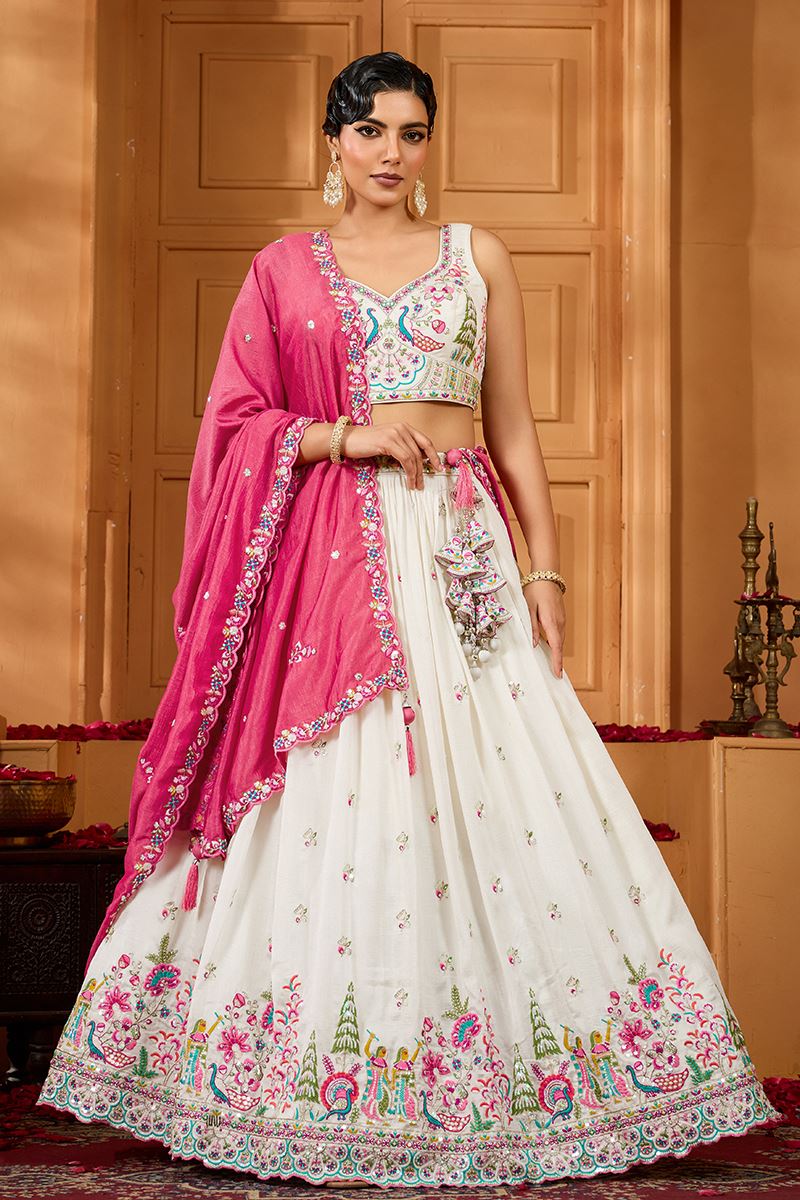 Royal Silk Designer Indo-Western Lehenga Choli for Engagement and Reception