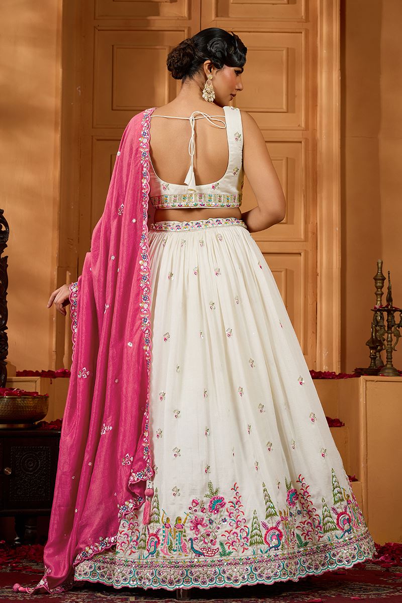 Royal Silk Designer Indo-Western Lehenga Choli for Engagement and Reception