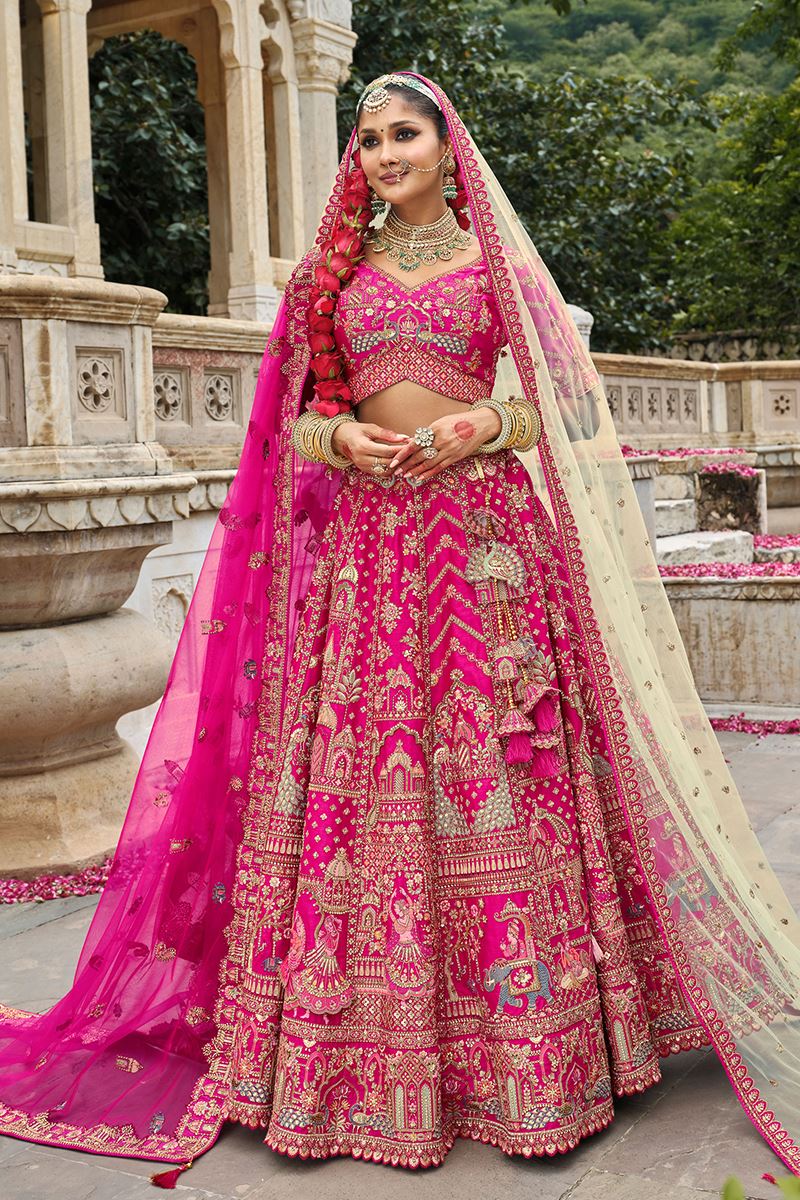 Smashing Heavy Pure Silk Designer Bridal Lehenga Choli for Wedding