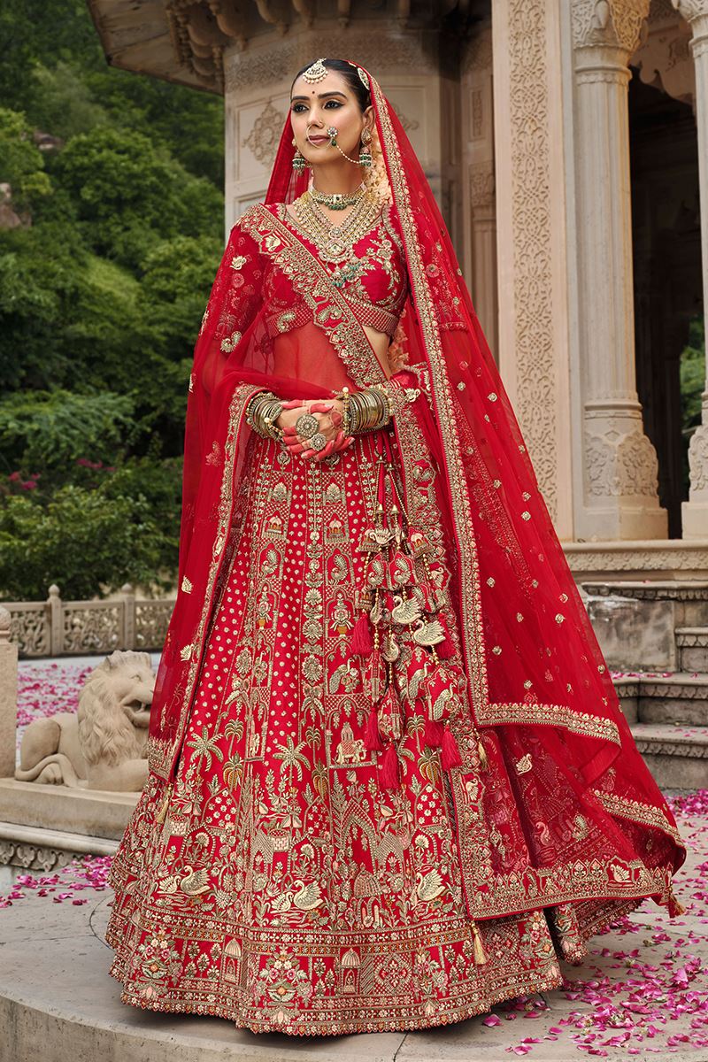 Creative Heavy Pure Silk Designer Bridal Lehenga Choli for Wedding