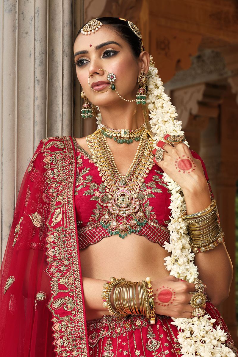 Creative Heavy Pure Silk Designer Bridal Lehenga Choli for Wedding