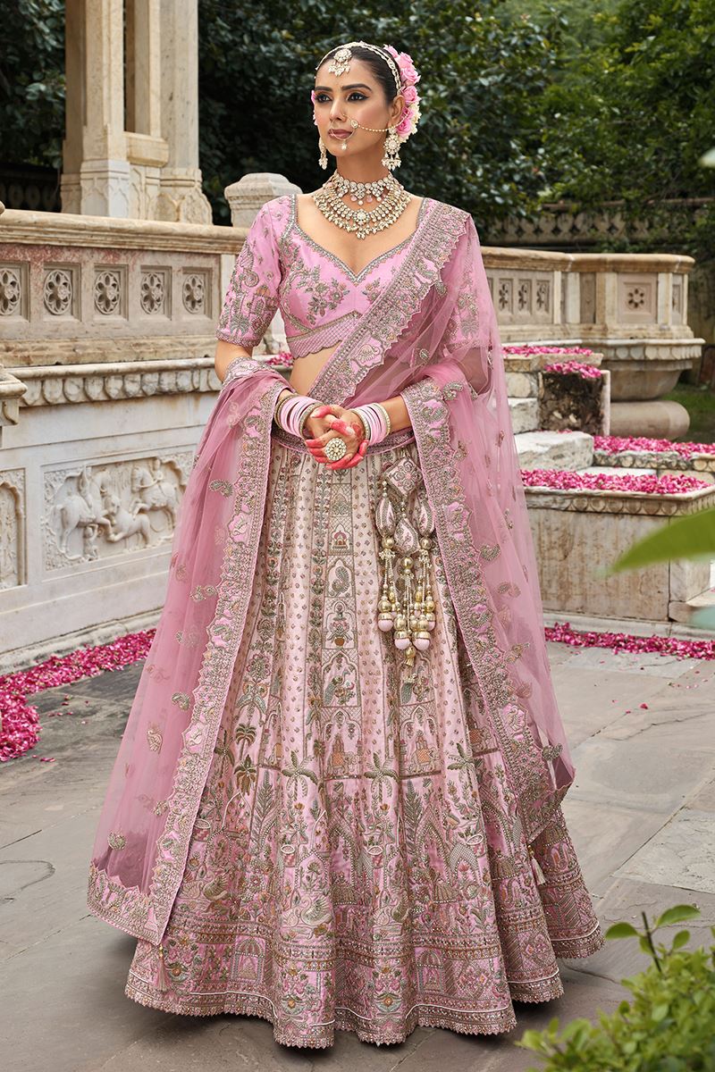 Fascinating Heavy Pure Silk Designer Bridal Lehenga Choli for Wedding and Reception