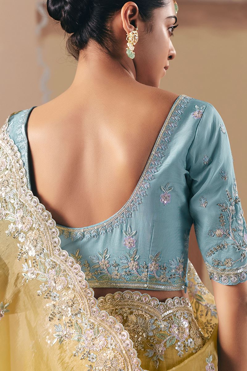 Classy Premium Fancy Silk Designer Saree for Haldi, Sangeet, and Parties