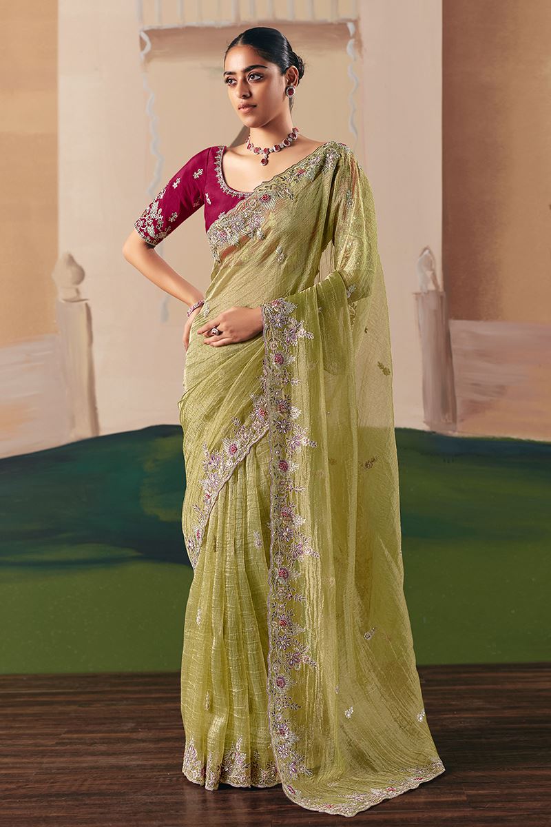 Surreal Premium Fancy Silk Designer Saree for Engagement, Sangeet, and Parties