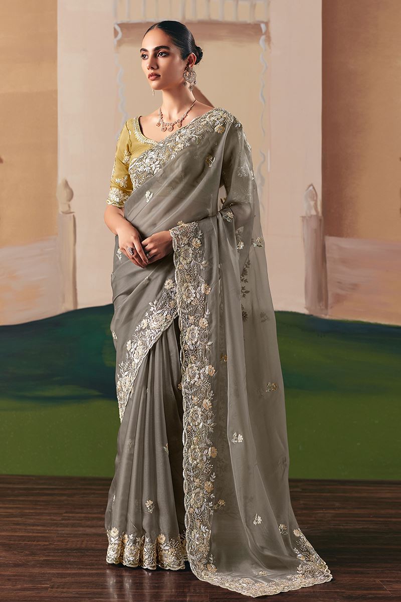 Charming Premium Fancy Silk Designer Saree for Engagement, Sangeet, and Parties