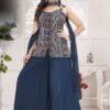 Breathtaking Navy Blue Designer Palazzo Suit for Engagement, Sangeet, and Parties