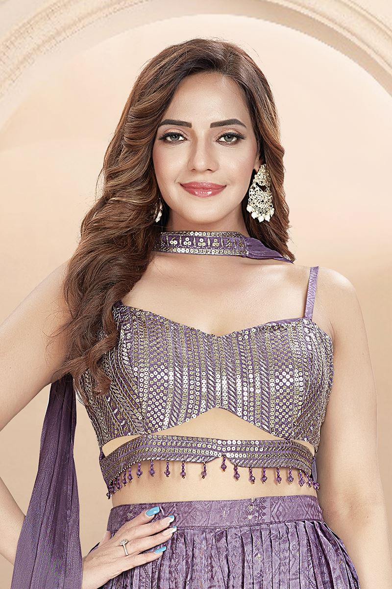 Creative Lavender Designer Palazzo Suit for Engagement and Reception