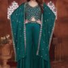 Surreal Teal Green Designer Palazzo Suit for Wedding and Reception