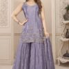 Aesthetic Lavender Designer Gharara Suit for Engagement and Reception
