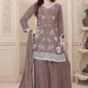 Irresistible Brown Designer Gharara Suit for Engagement and Reception