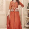 Lovely Orange Designer Palazzo Suit for Wedding and Reception