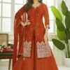 Marvelous Rust Orange Designer Palazzo Suit for Wedding and Reception