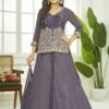 Trendy French Lilac Designer Palazzo Suit for Engagement and Reception