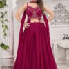 Flawless Rani Pink Designer Palazzo Suit for Wedding and Reception