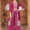 Gorgeous Rani Pink Designer Palazzo Suit for Wedding and Reception