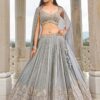 Bollywood Silk Designer Indo-Western Lehenga Choli for Engagement and Reception