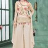 Impressive Peach Designer Palazzo Suit for Engagement and Reception
