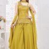 Beautiful Mustard Designer Palazzo Suit for Haldi, Engagement, and Reception