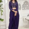 Splendid Purple Designer Indo-Western Suit for Engagement and Reception
