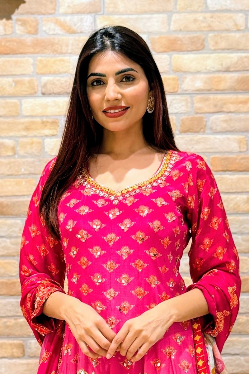 Outstanding Silk Designer Anarkali Suit for Wedding, Reception, and Sangeet