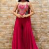 Ethnic Pink Designer Palazzo Suit for Reception, Sangeet, and Parties